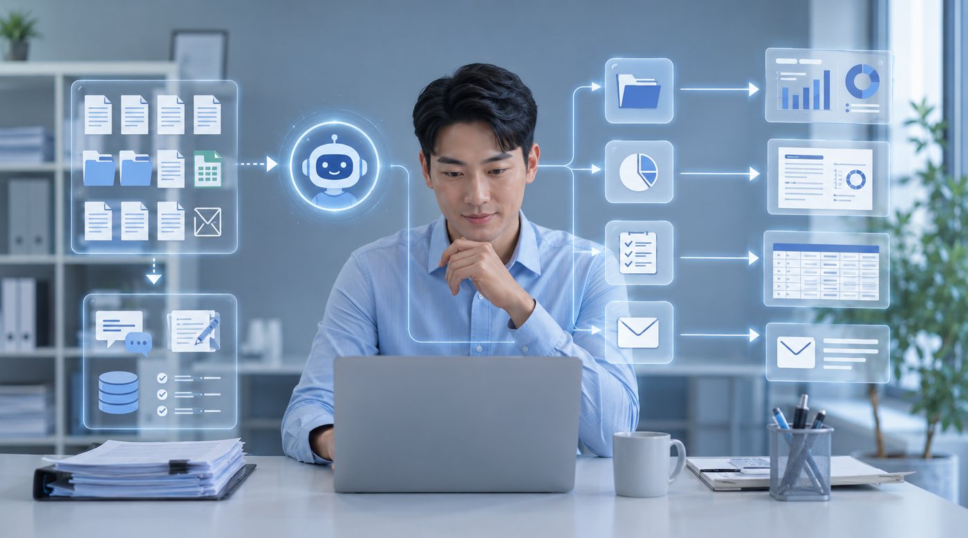 문서·데이터 정리와 보고를 AI 에이전트가 대신 처리하는 자동화 흐름